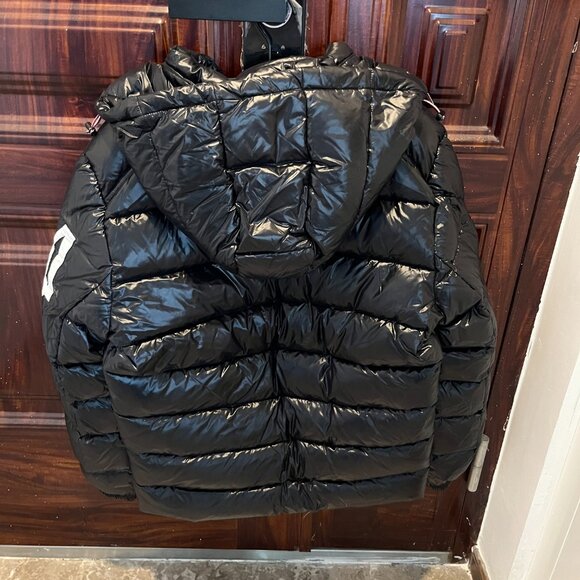 Moncler Black Zipper Men's Hooded Down Jacket - Picture 7 of 8